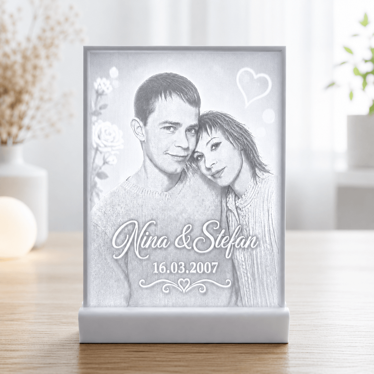 Lithophane Lichtbild mit Wunschmotiv - Lichterinnerung