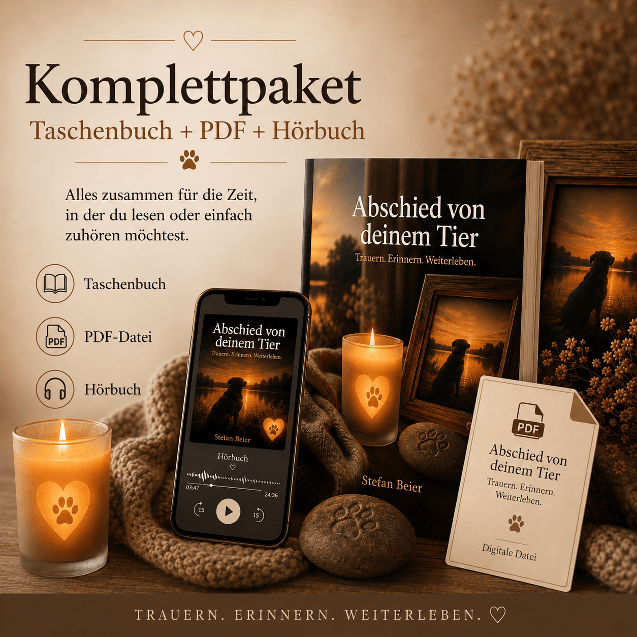 Abschied von deinem Tier – Komplettpaket Taschenbuch + PDF + Hörbuch - Lichterinnerung