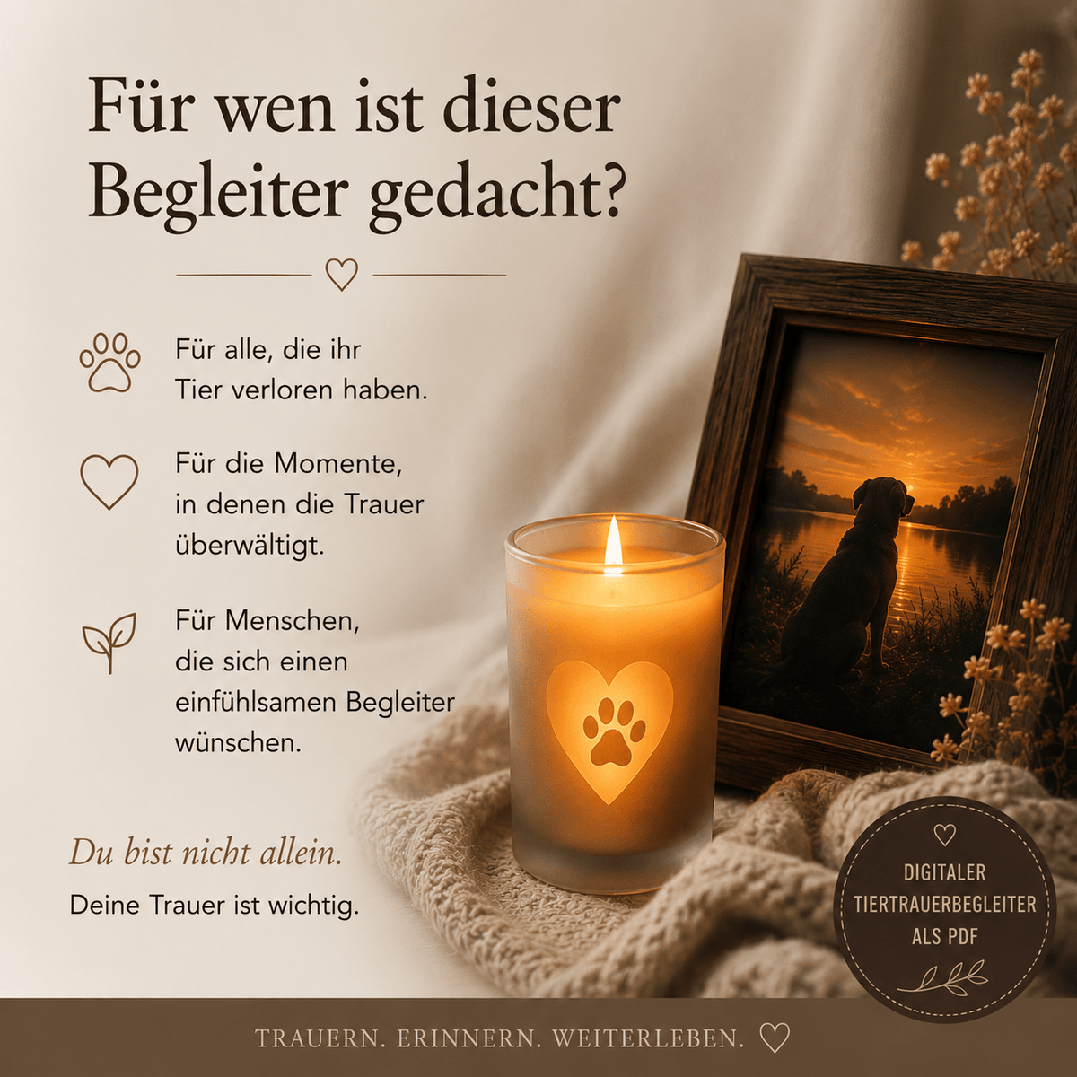 Abschied von deinem Tier – Taschenbuch + PDF Bundle - Lichterinnerung