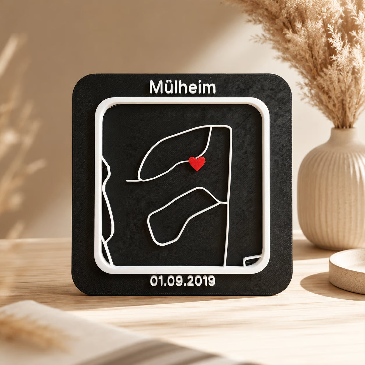Personalisierte 3D Stadtkarte mit Herz