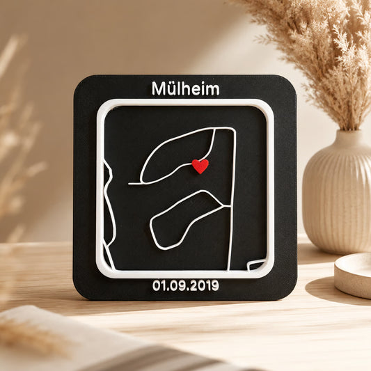 Personalisierte 3D Stadtkarte mit Herz