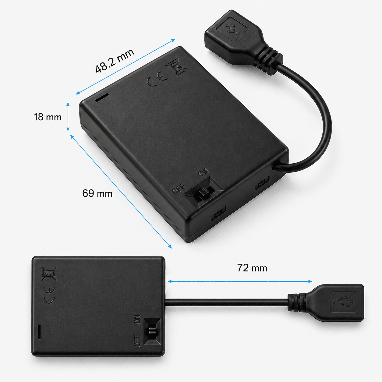 Batteriebox mit Dimmerkabel für LED - Leuchtbilder - Lichterinnerung