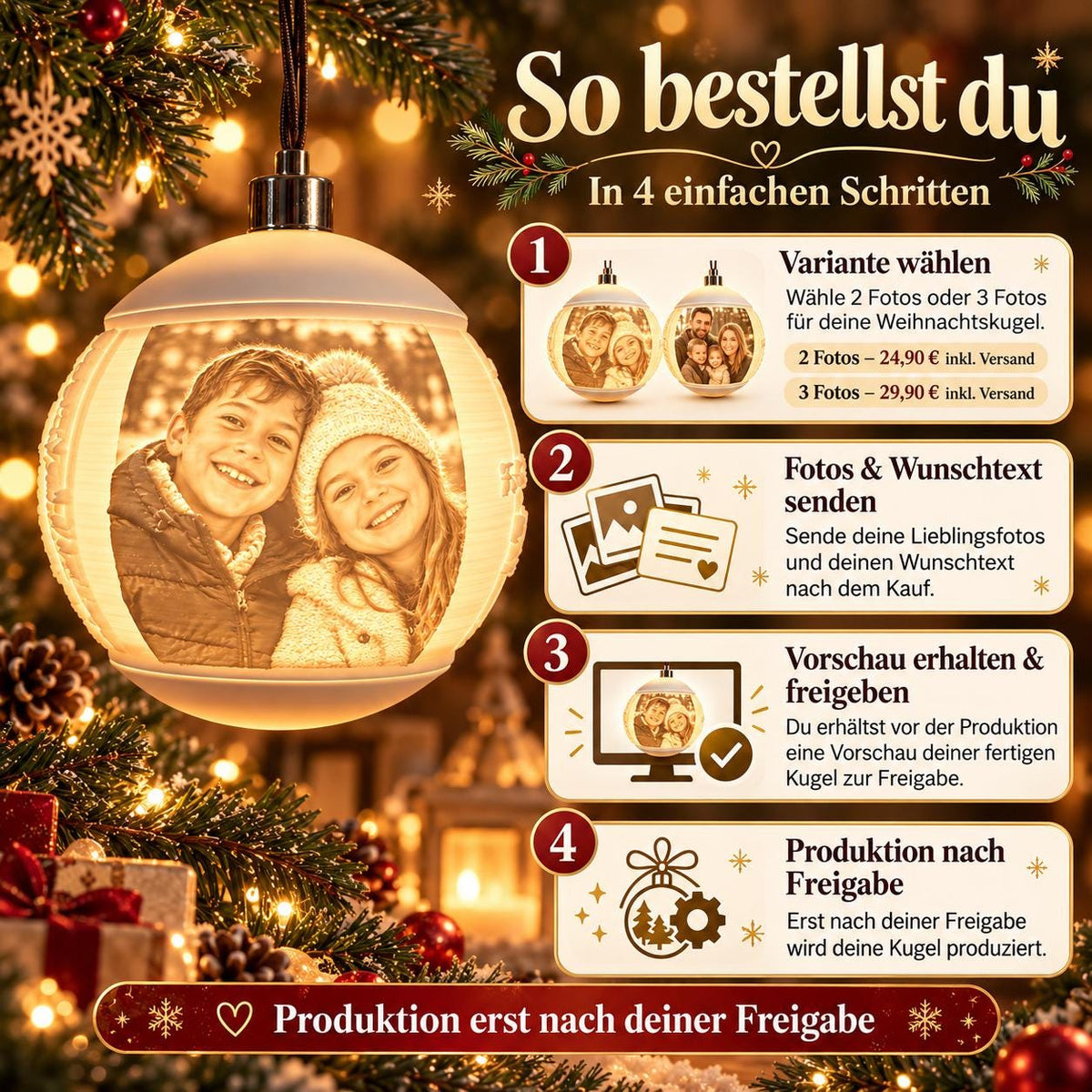So bestellst du deine personalisierte Weihnachtskugel