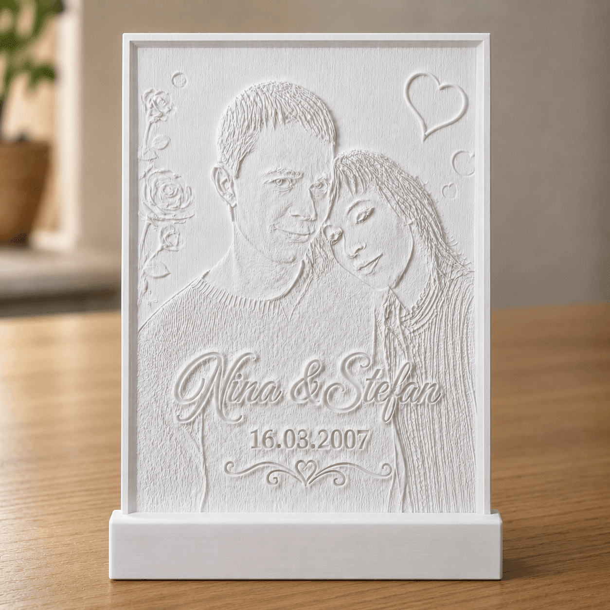 Lithophane Lichtbild mit Wunschmotiv - Lichterinnerung