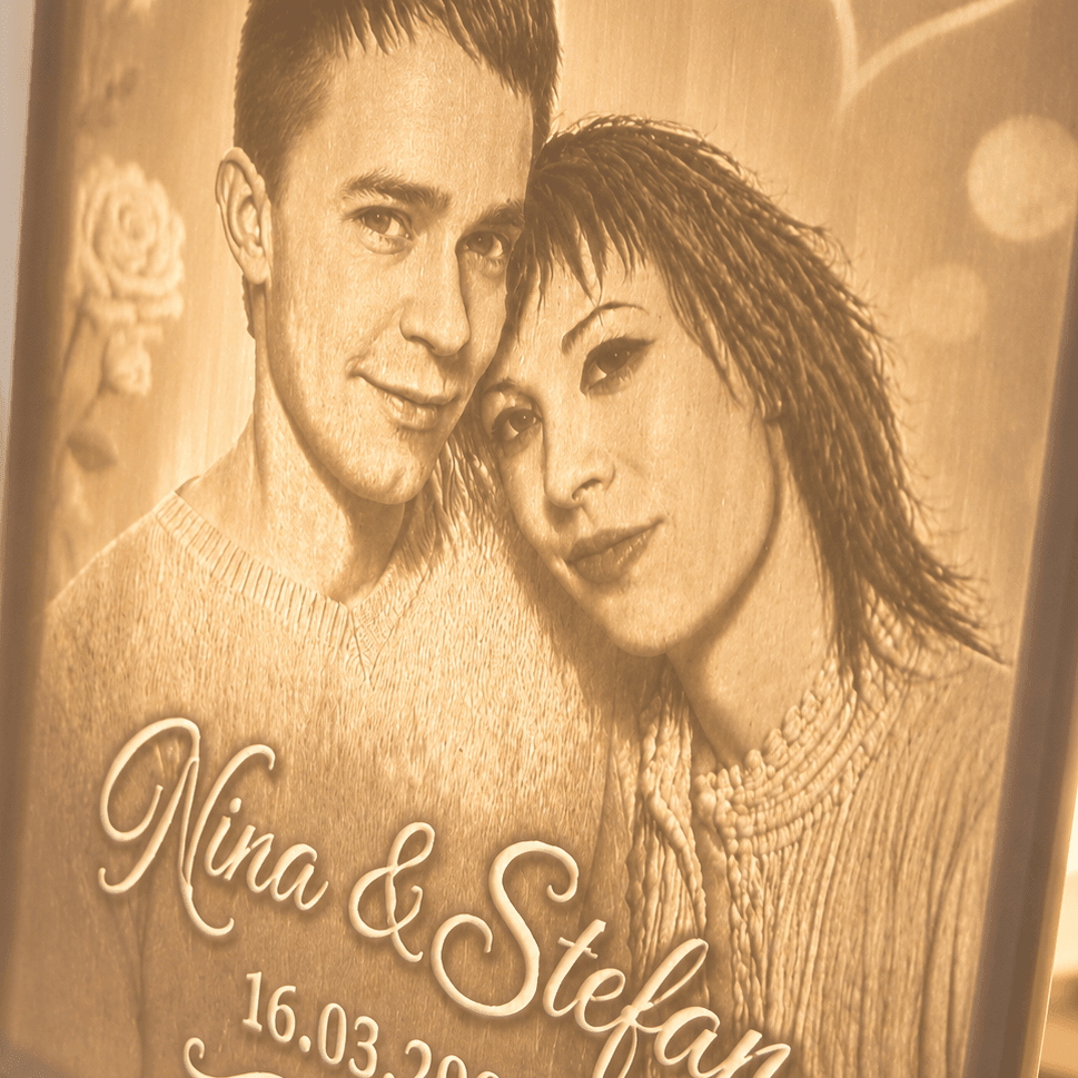 Lithophane Lichtbild mit Wunschmotiv - Lichterinnerung