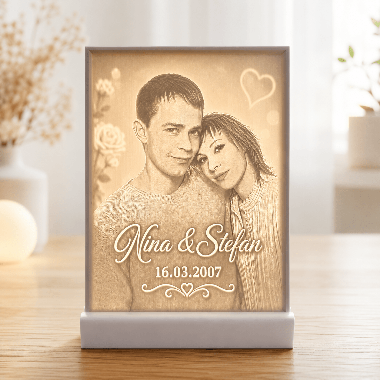 Lithophane Lichtbild mit Wunschmotiv - Lichterinnerung