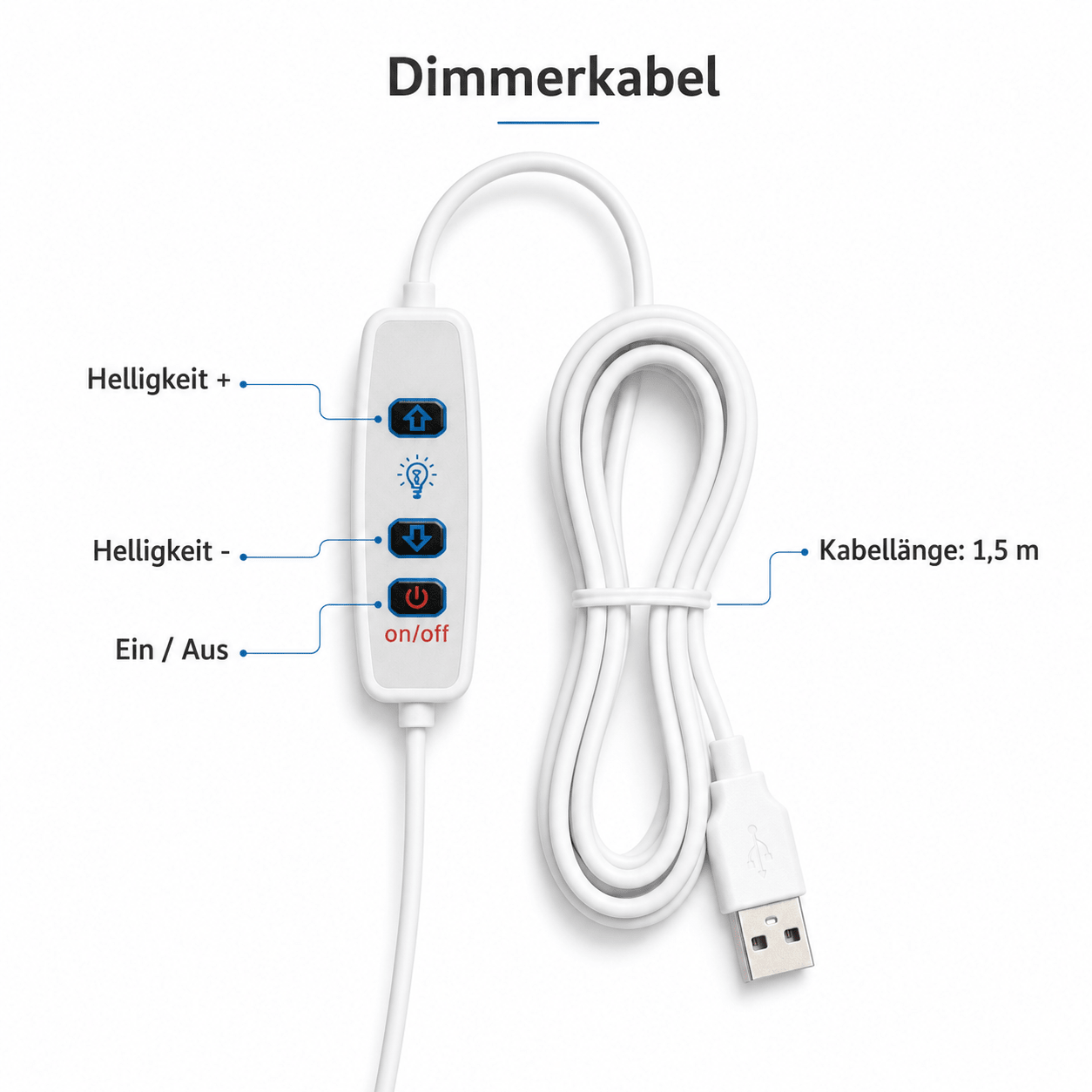 Netzteil mit Dimmerkabel für LED - Lichtrahmen - Lichterinnerung