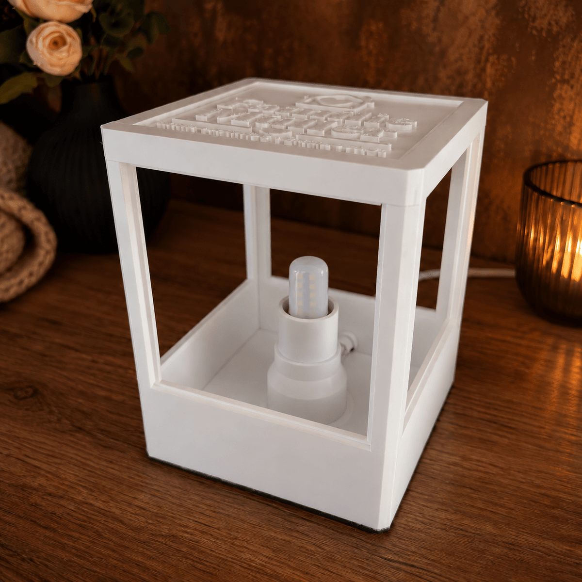 Personalisierter Hochzeitswürfel mit Fotos - Lichterinnerung