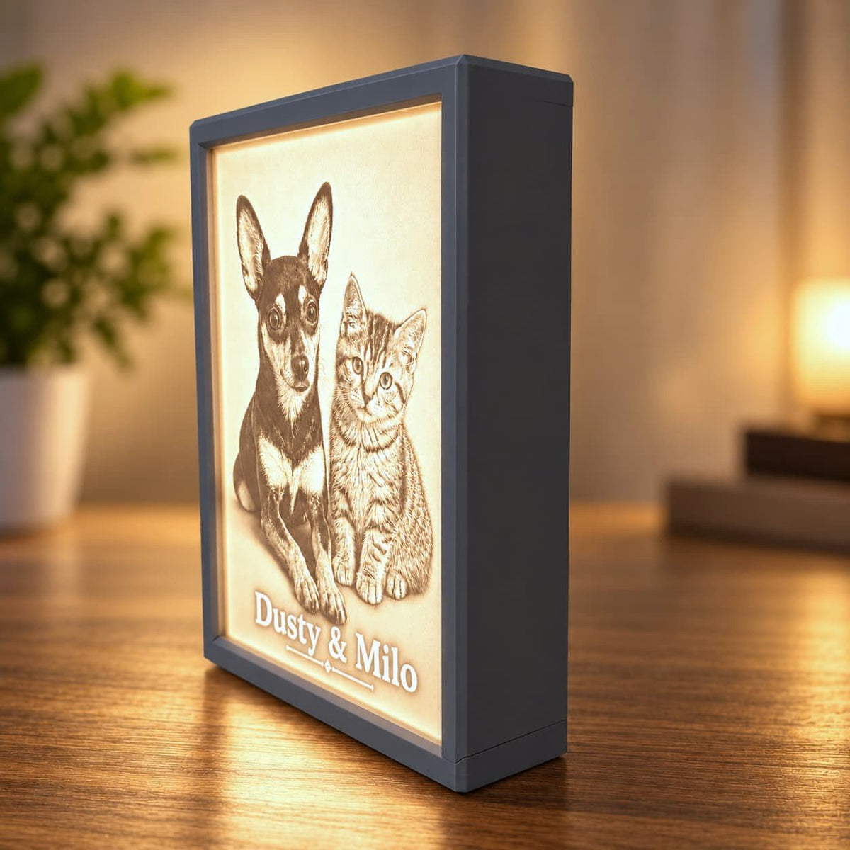 Personalisiertes Tierporträt mit Foto - Lichterinnerung