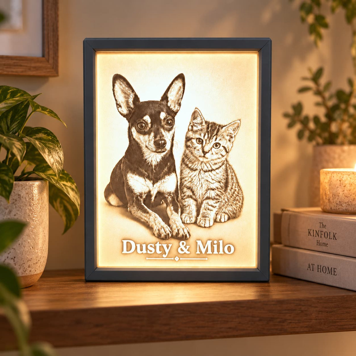 Personalisiertes Tierporträt mit Foto - Lichterinnerung