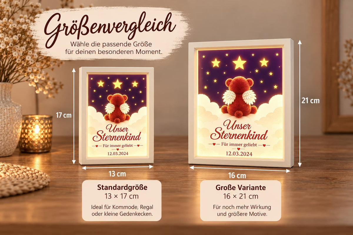 Sternenkind-Gedenklicht mit Name & Datum - Lichterinnerung