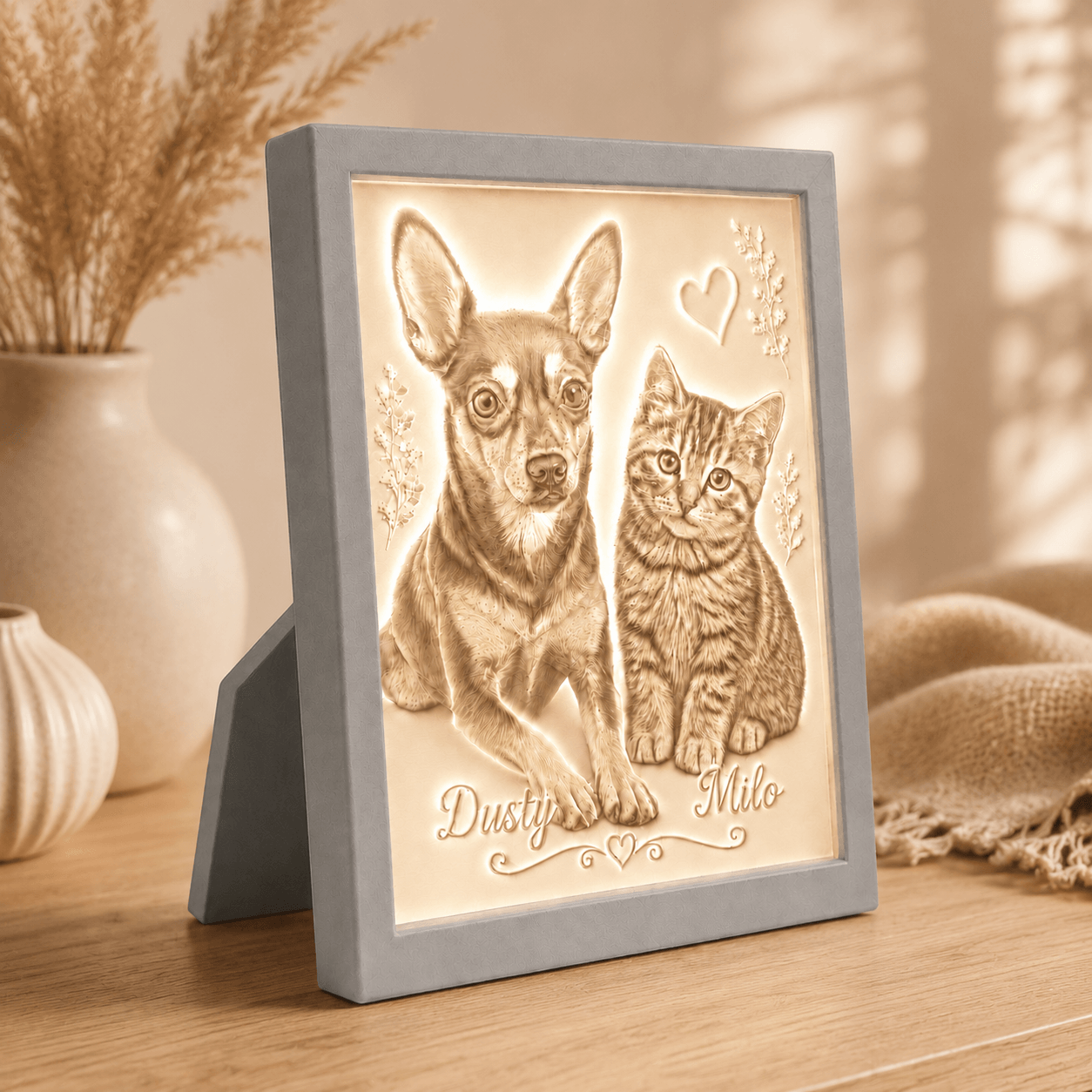 Tierportrait-Licht mit integriertem Aufsteller